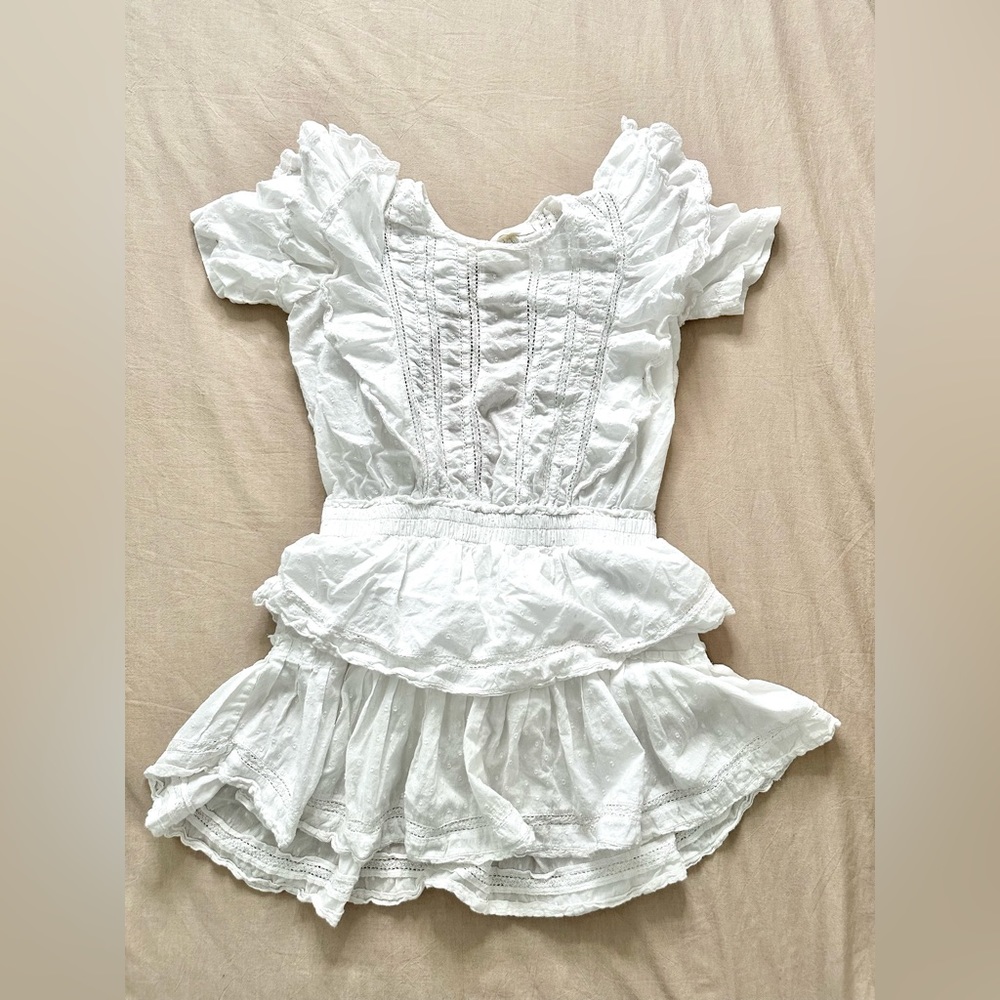 LoveShackFancy White Ruffled Mini Dress